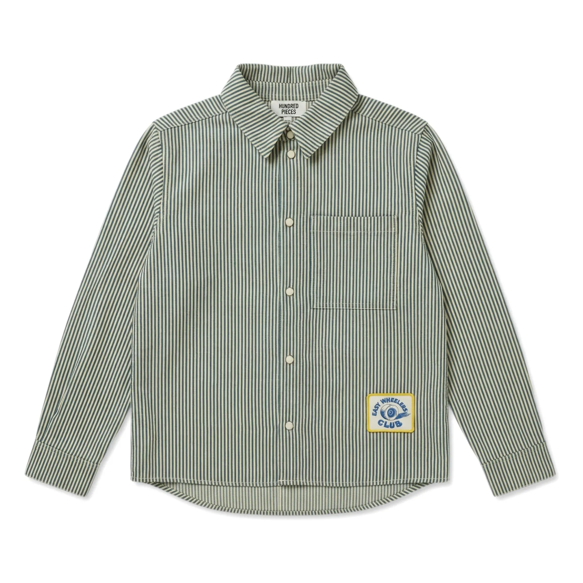 Hundred Pieces Dark Green Enzo Striped Shirt