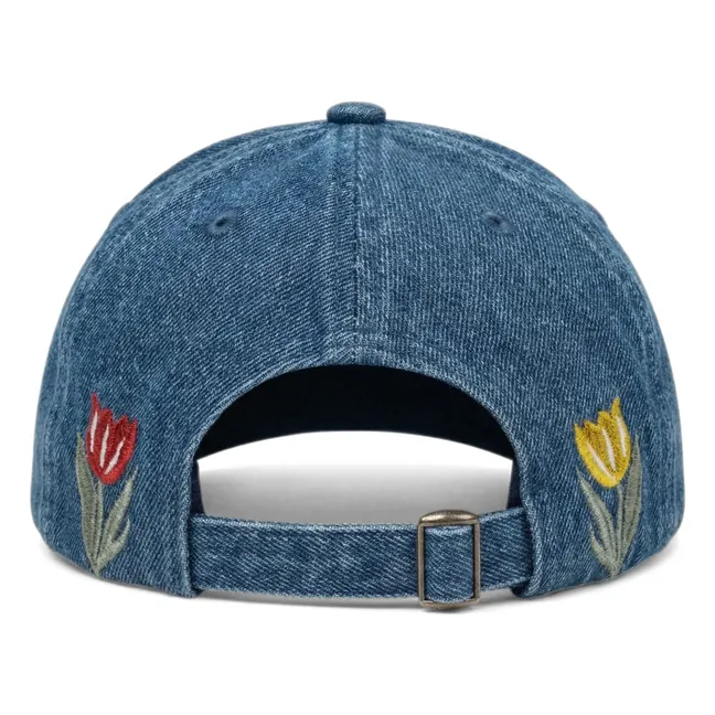Casquette Halo Fleurie | Bleu jean