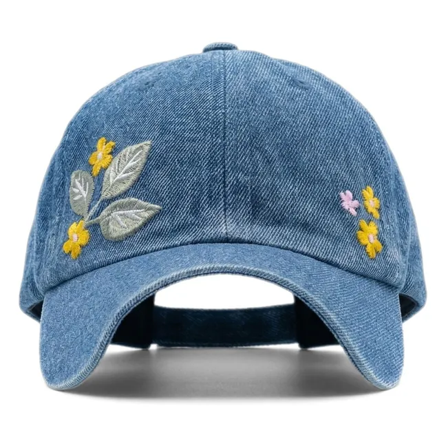 Casquette Halo Fleurie | Bleu jean
