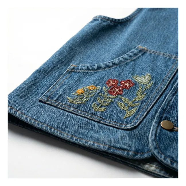 Veste Sans Manches Denim Mara Cheval | Bleu