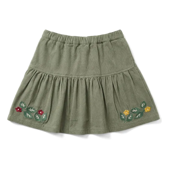 Falda floral Kaya | Verde Almendra