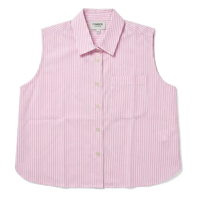 Chemise Sans Manches Ella Rayée | Rose pâle