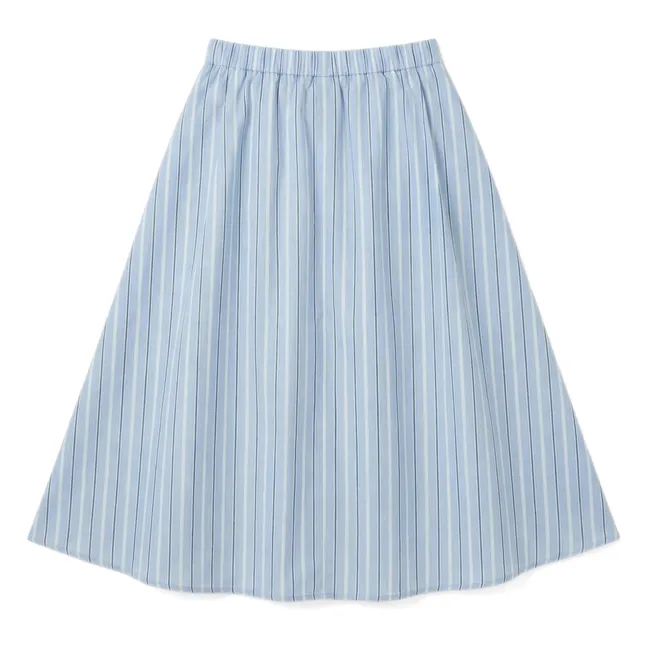 Jupe Lina Rayée | Bleu Acier