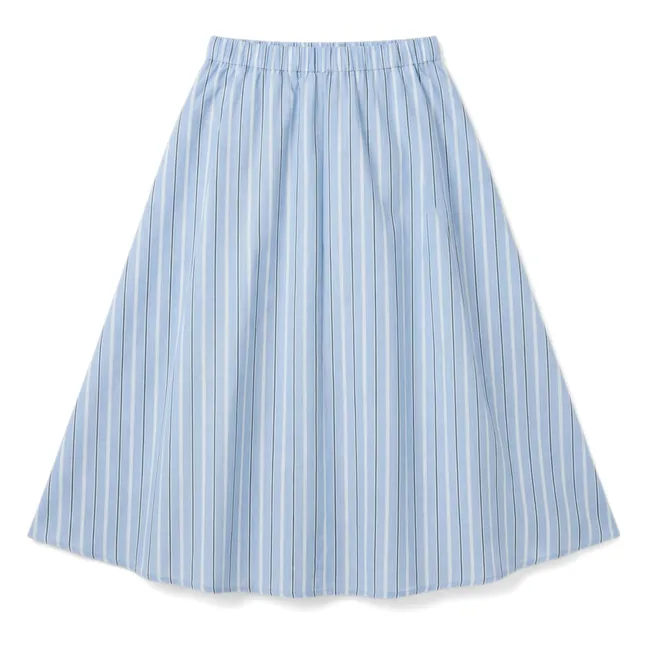 Falda Lina a rayas | Azul acero