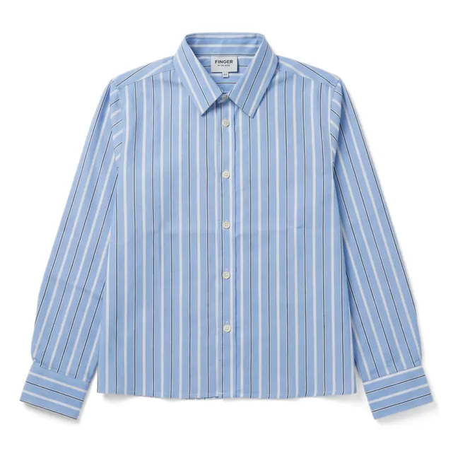 Chemise Zak Rayée | Bleu Acier