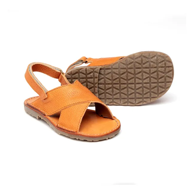Cross-over sandals | Cognac