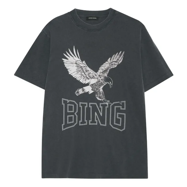 T-shirt Lili Retro Eagle Coton Bio | Washed Black