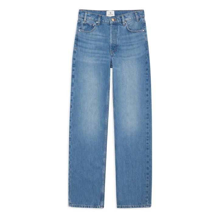 Jean Long Gavin Coton Bio | Washed Blue- Image produit n°0