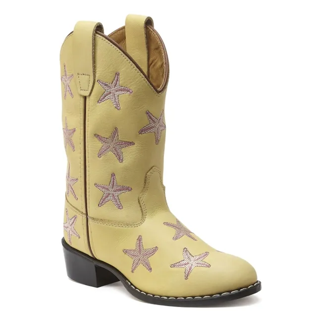Santiags Starfish Cuir | Jaune pâle