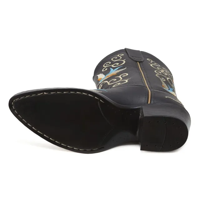 Santiags Leather Dappermaentje X Bootstock | Black