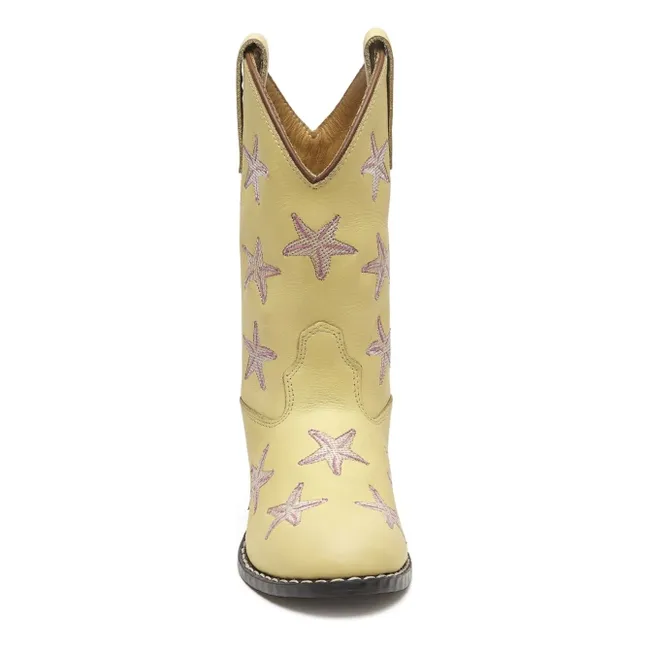 Santiags Starfish Cuir | Jaune pâle