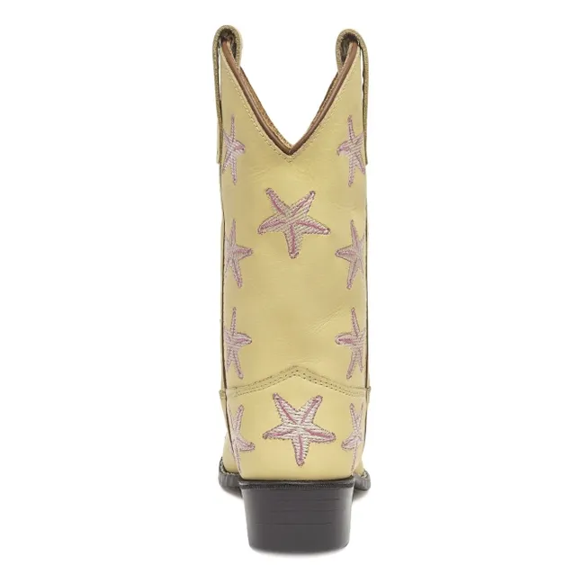 Santiags Starfish Cuir | Jaune pâle