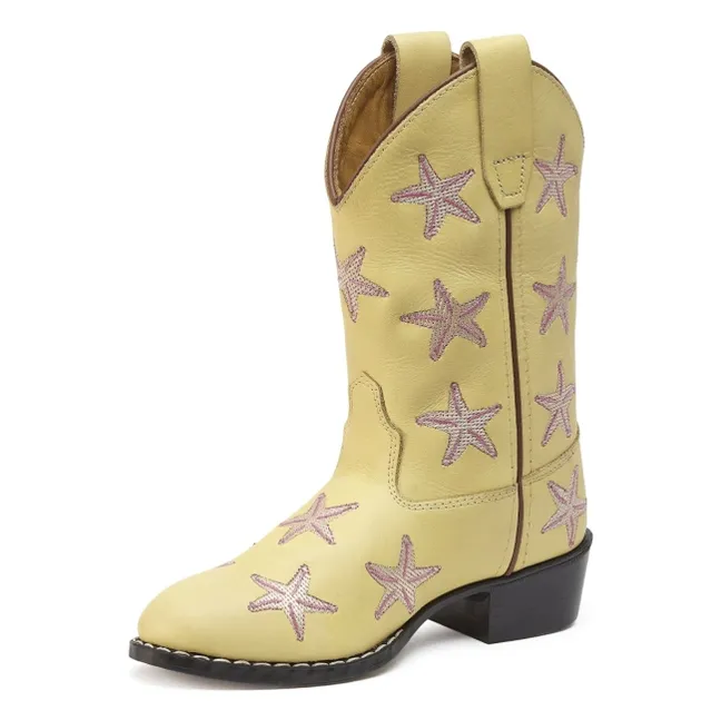Santiags Starfish Cuir | Jaune pâle