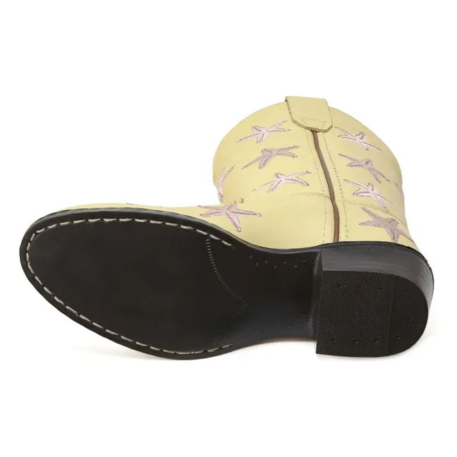 Santiags Starfish Cuir | Jaune pâle