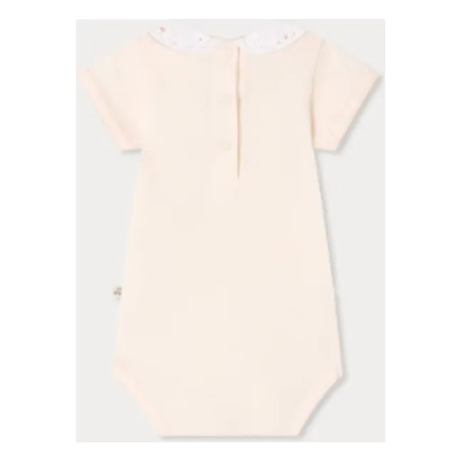 Organic cotton swan bodysuit | Powder pink