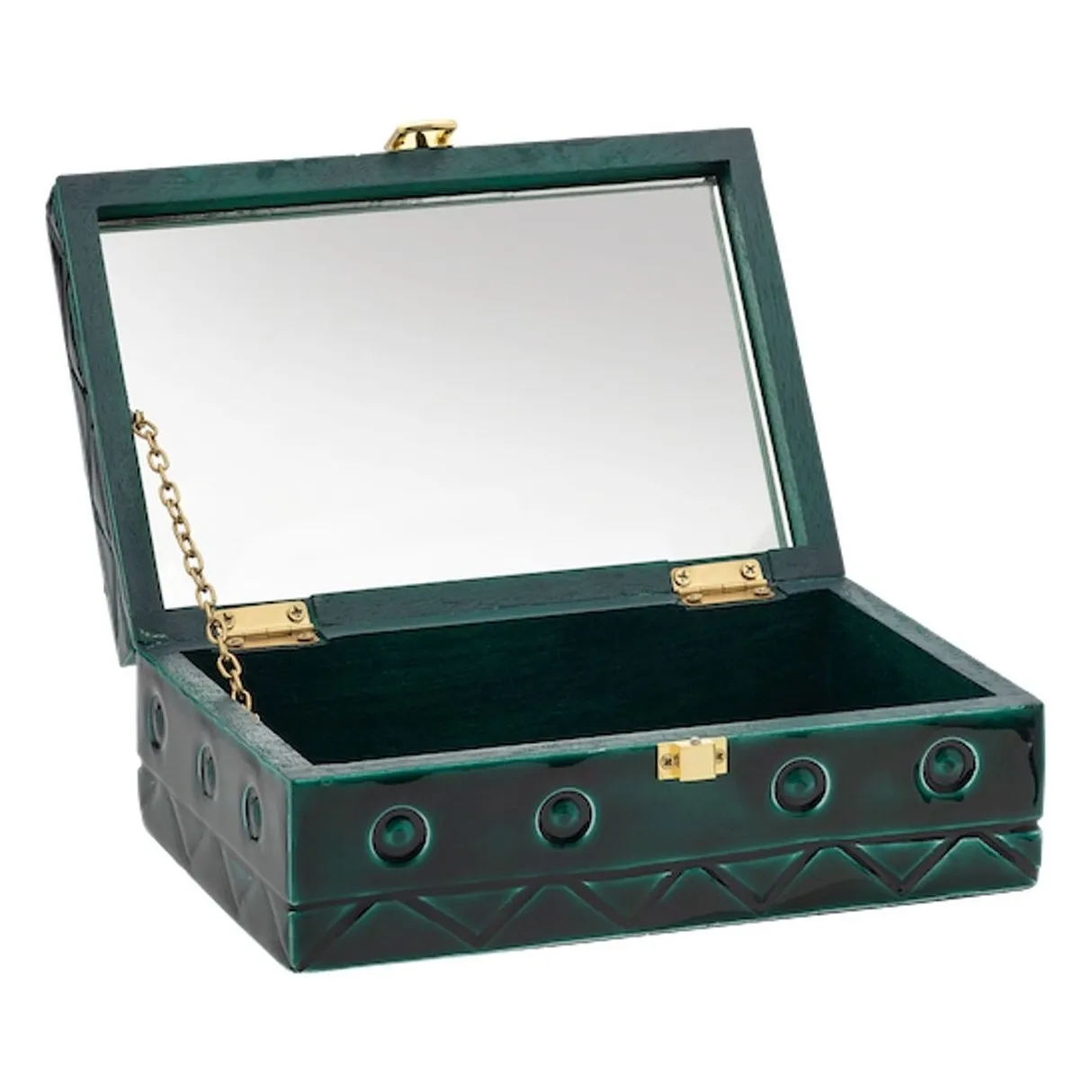 Boîte à bijoux en bois Tide | Vert- Image produit n°3