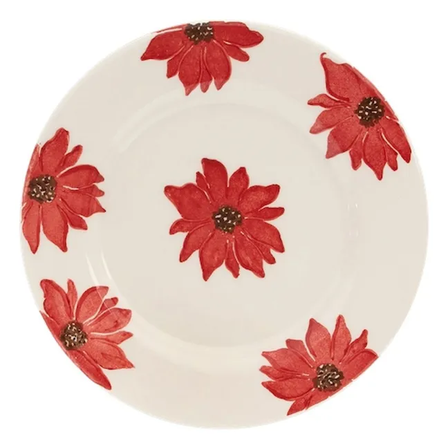Assiette à fleurs  Fiorita | Rouge