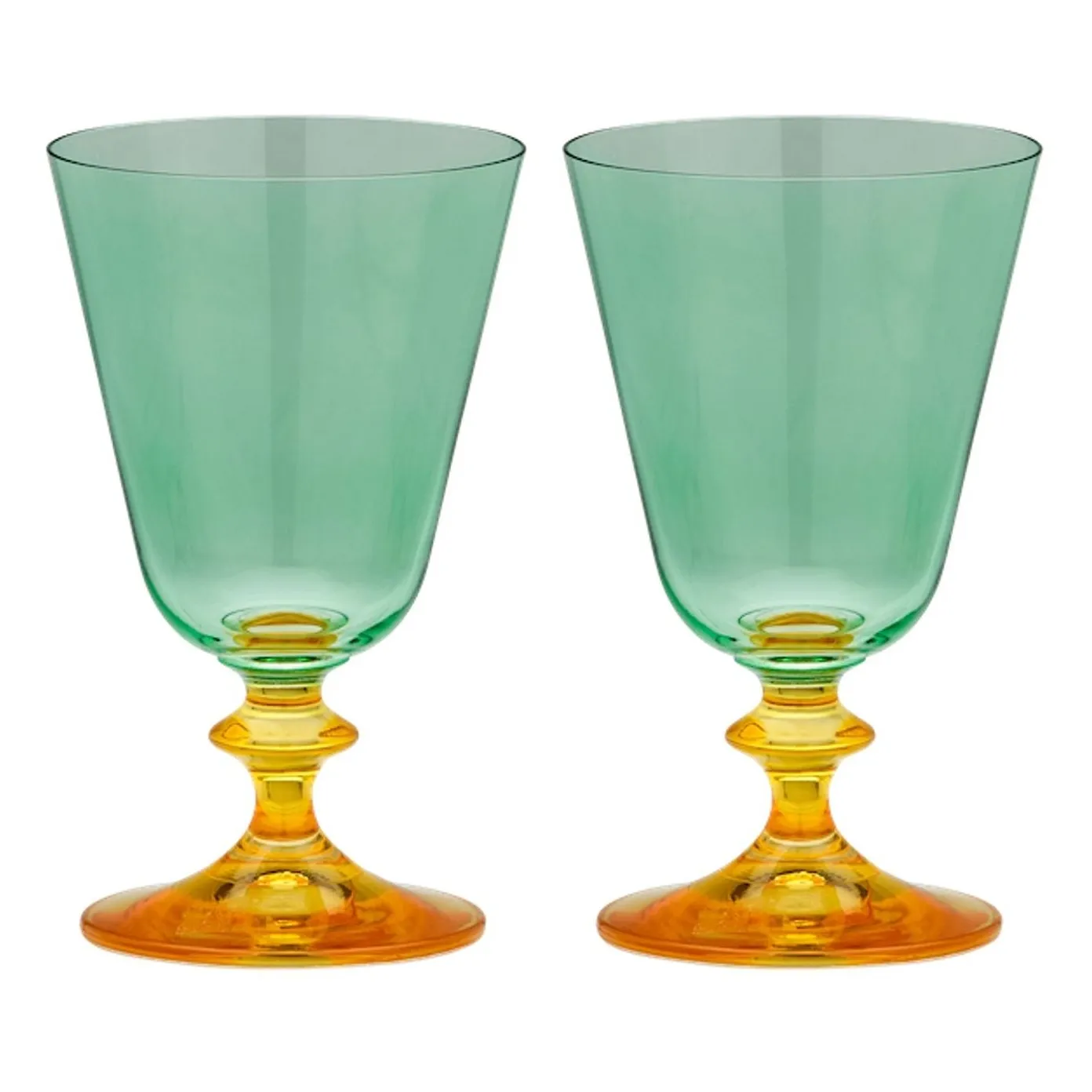 Anna + Nina Green Arancia Wine Glasses - Set Of 2