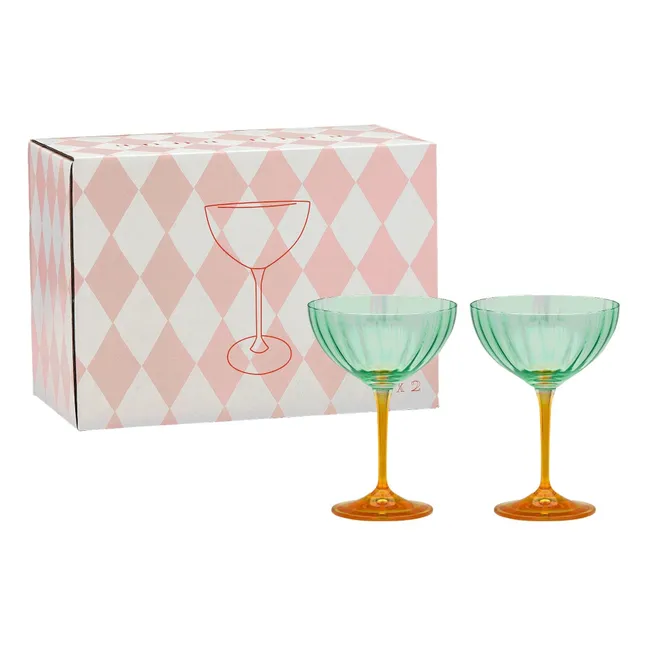 Coupes à champagne Jazzy - Set de 2 | Vert
