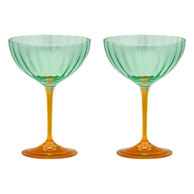 Coupes à champagne Jazzy - Set de 2 | Vert