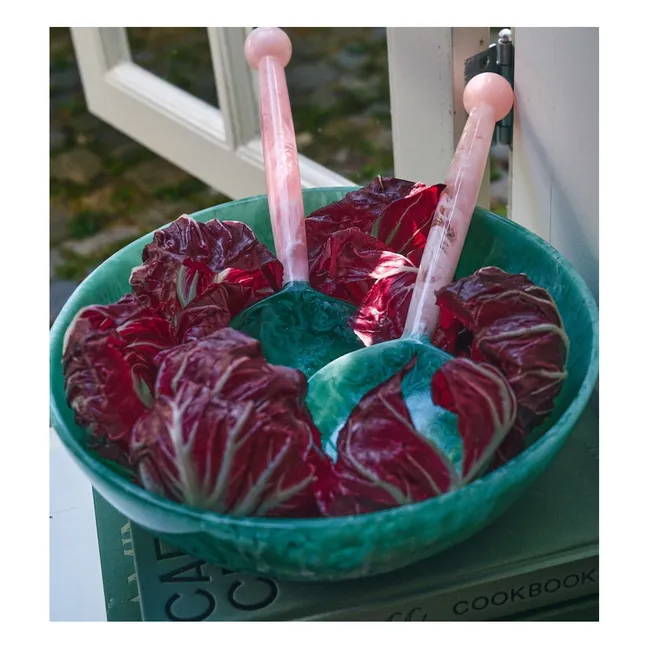 Coastal resin salad bowl | Green
