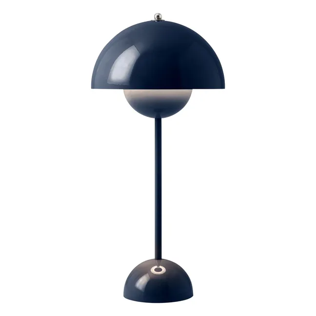 Lampe à poser Flowerpot VP3, Verner Panton | Bleu foncé