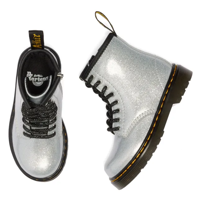 1460 J Botas de purpurina con cordones | Plateado