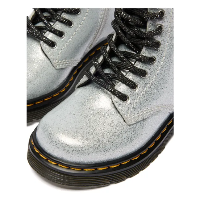 1460 J Botas de purpurina con cordones | Plateado