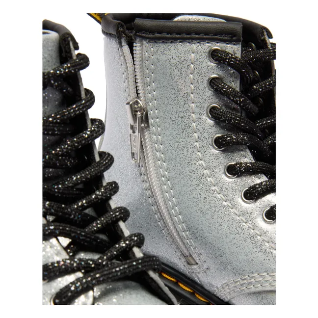 1460 J Botas de purpurina con cordones | Plateado