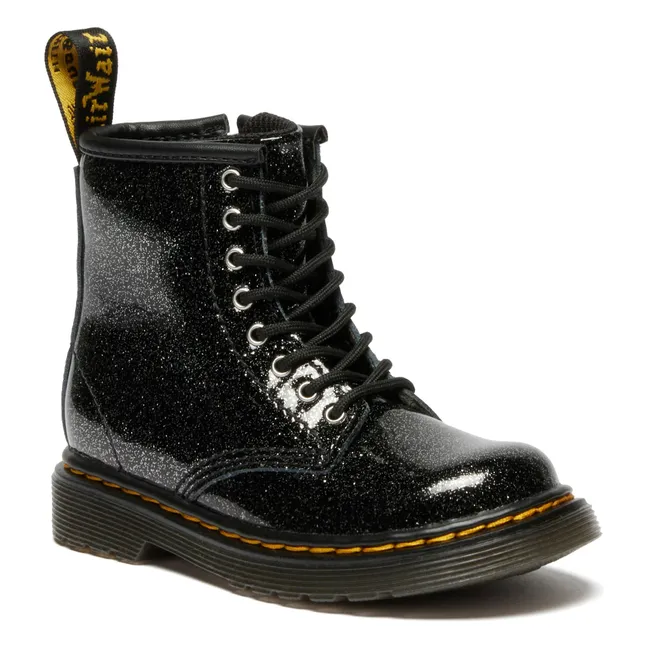 Boots Lacets 1460 J Pailletées | Noir brillant