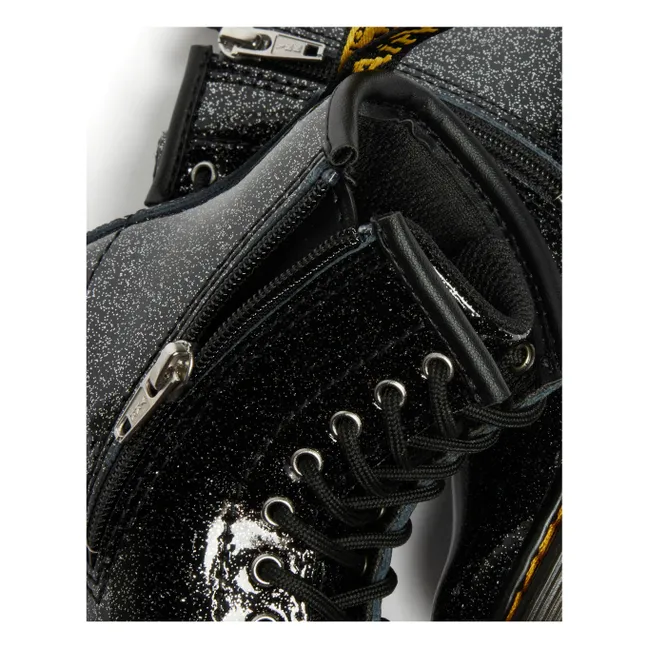 Boots Lacets 1460 J Pailletées | Noir brillant
