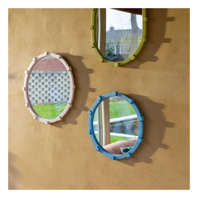 Miroir rond Chunk | Bleu