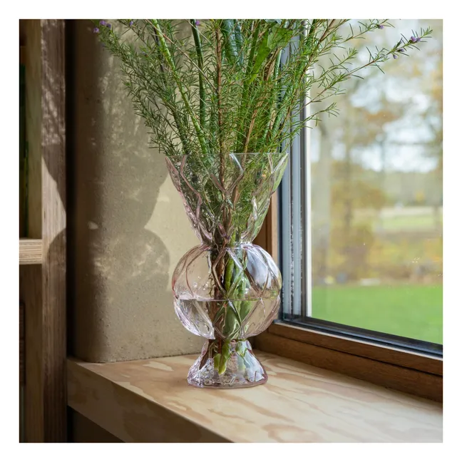 Vase en verre à losanges Rhombic | Rose