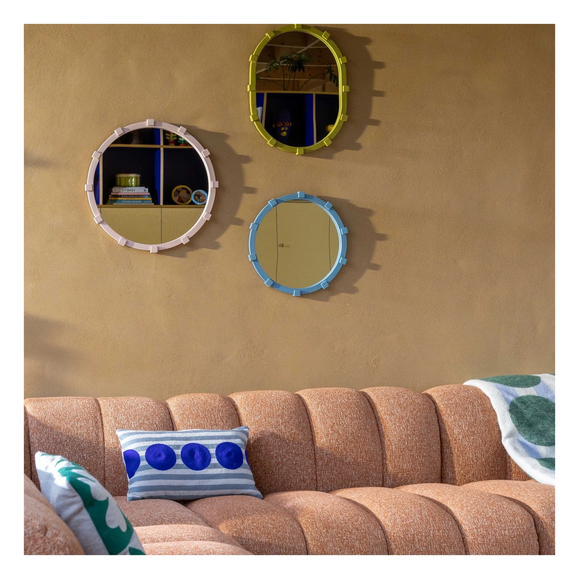 Miroir rond Chunk | Rose pâle- Image produit n°2