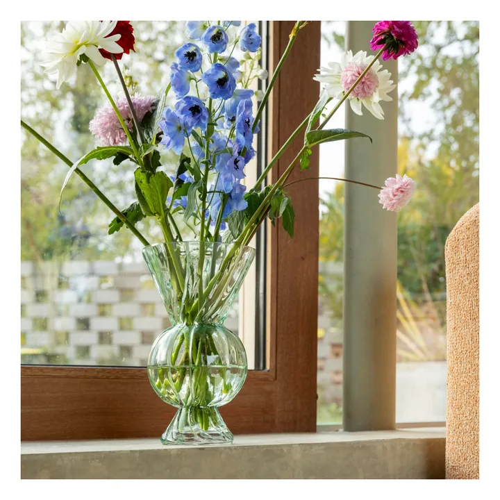 Rhombic glass vase | Green- Product image n°1