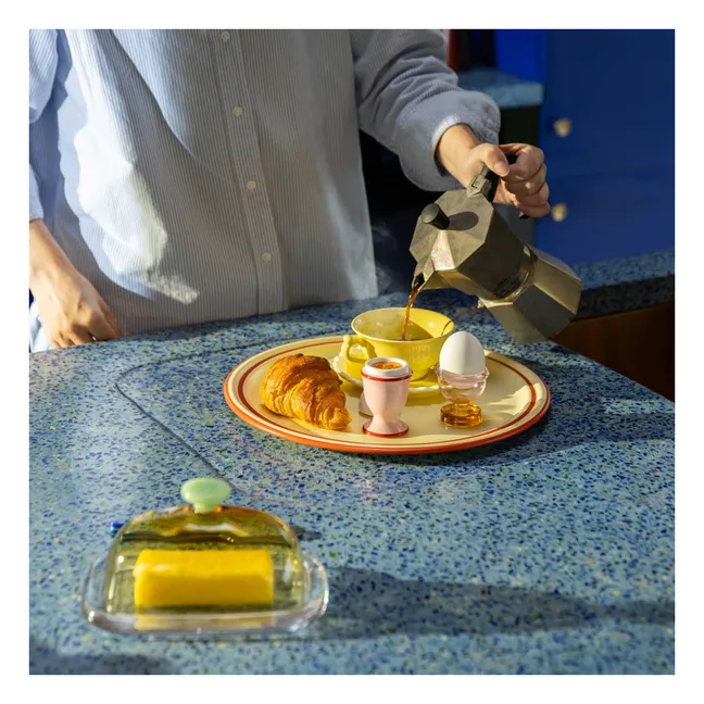 Beurrier en verre Cantine | Jaune