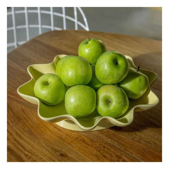 Sun stoneware dish | Pale yellow