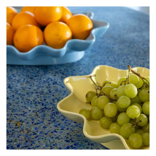 Plat en grès Sun | Jaune pâle