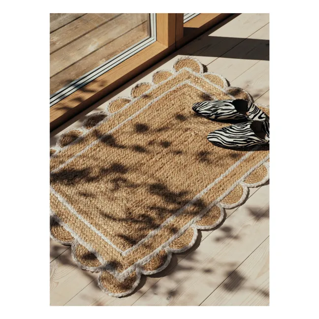 Scallop jute doormat | Natural