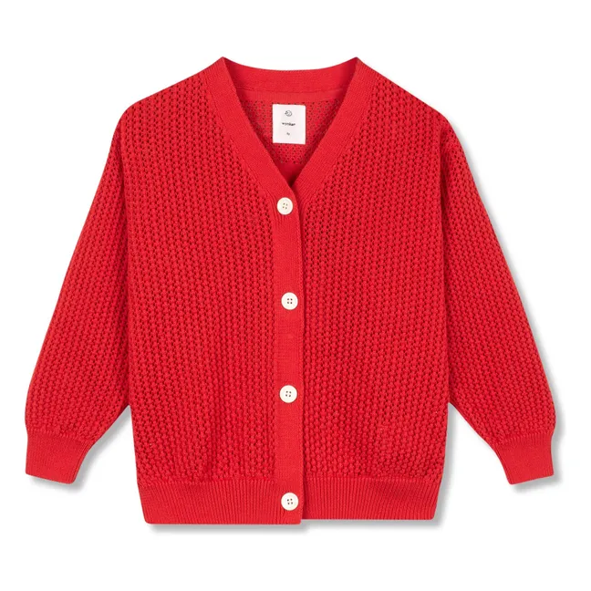 Cárdigan de algodón ecológico | Rojo