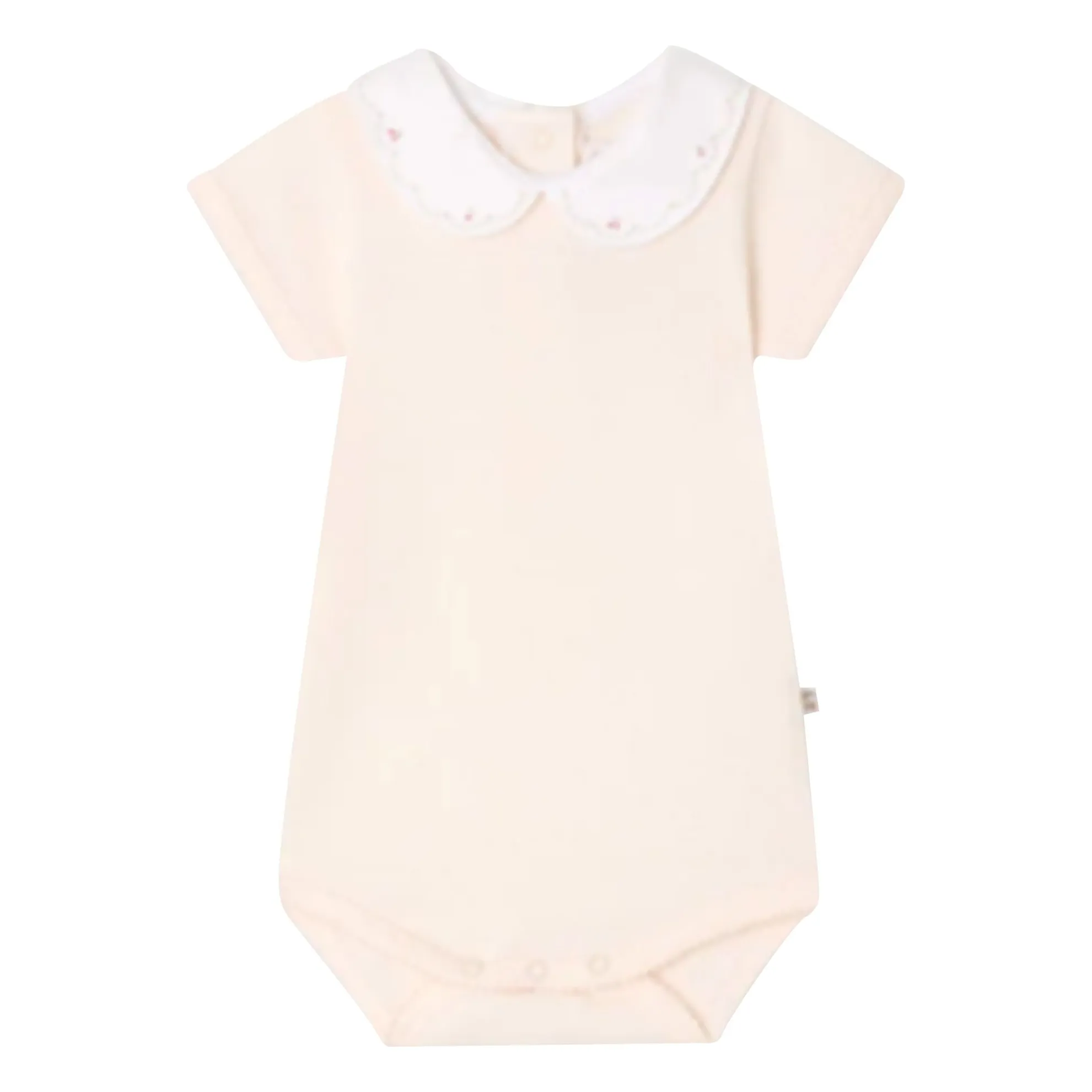 Bonpoint Powder Pink Organic Cotton Swan Bodysuit