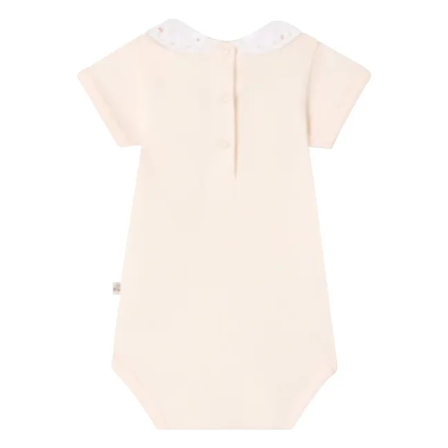 Organic cotton swan bodysuit | Powder pink