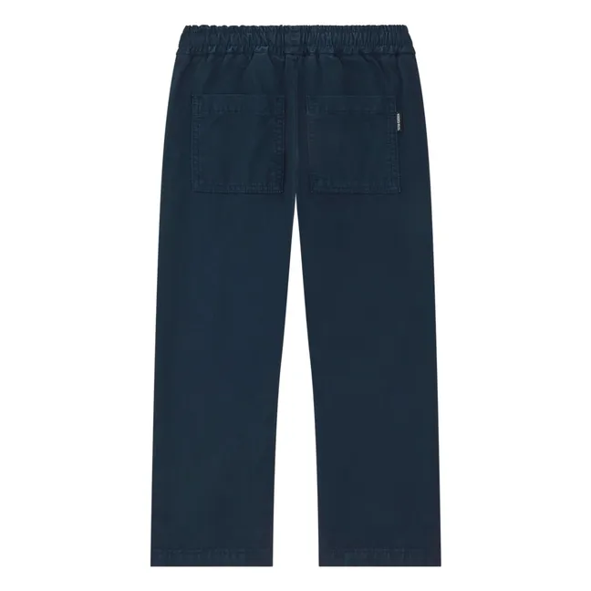 Pantalon Coton Bio Taille Ajustable | Bleu marine