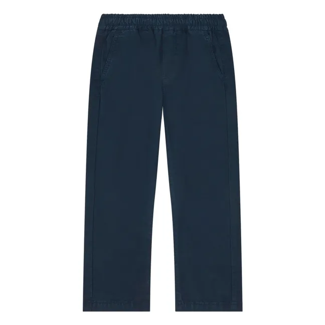 Pantalon Coton Bio Taille Ajustable | Bleu marine