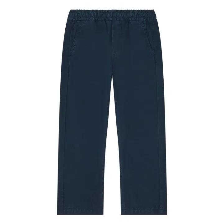Pantalon Coton Bio Taille Ajustable | Bleu marine- Image produit n°0