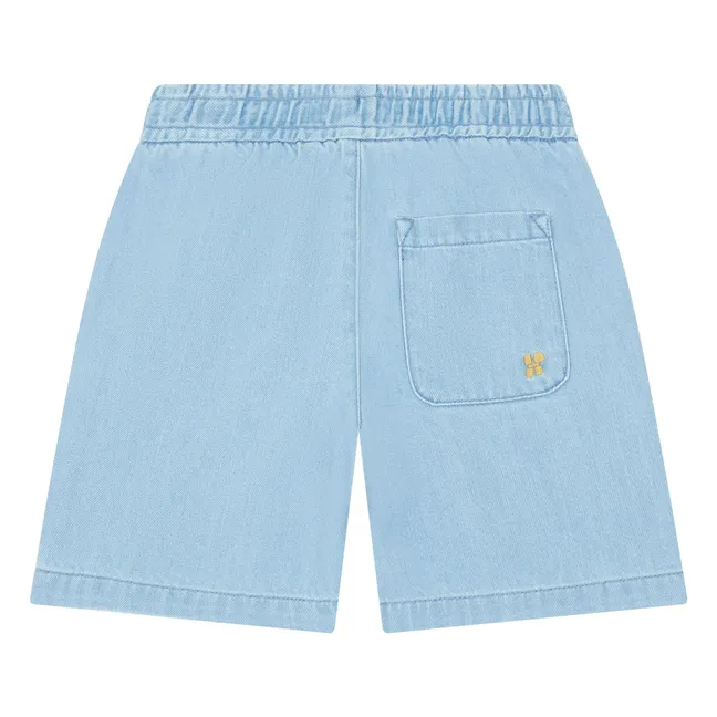 Verwaschene Jeans-Shorts mit verstellbarer Taille | Denim