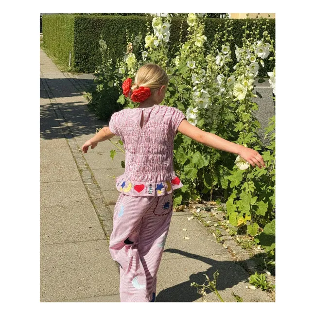Top Smocké Sol Rayé - Collection Enfant | Rouge