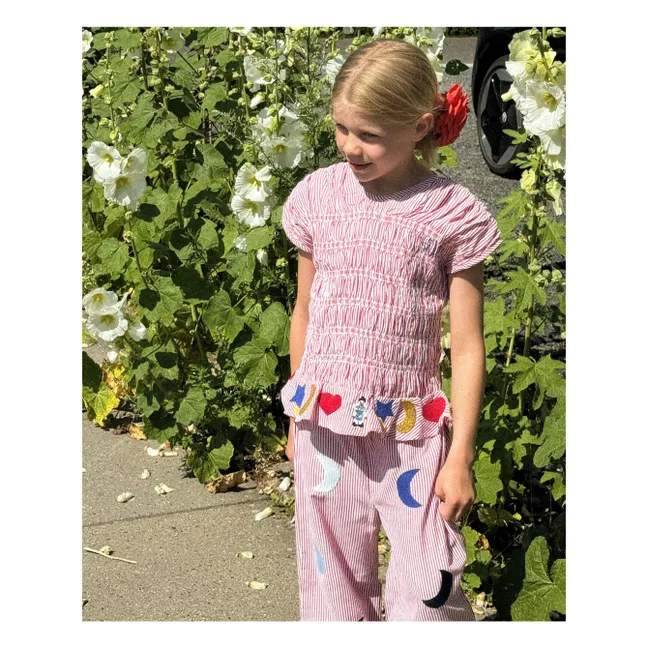 Top Smocké Sol Rayé - Colección Infantil | Rojo