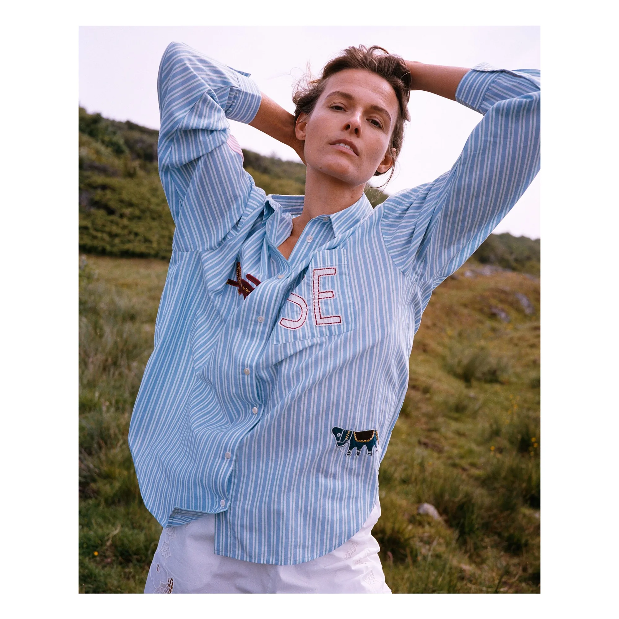 Chemise Rayures Pil | Vert- Image produit n°1