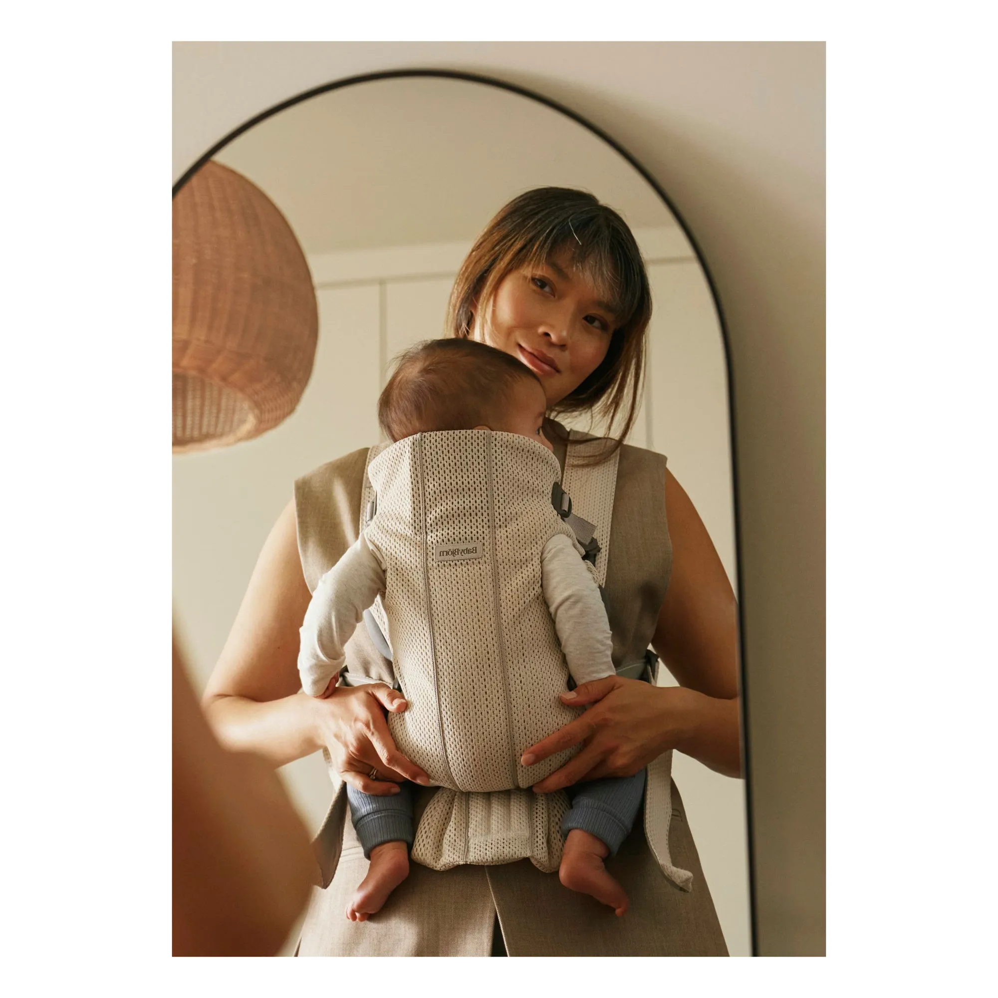 Porte-bébé Mini en mesh | Crème- Image produit n°1